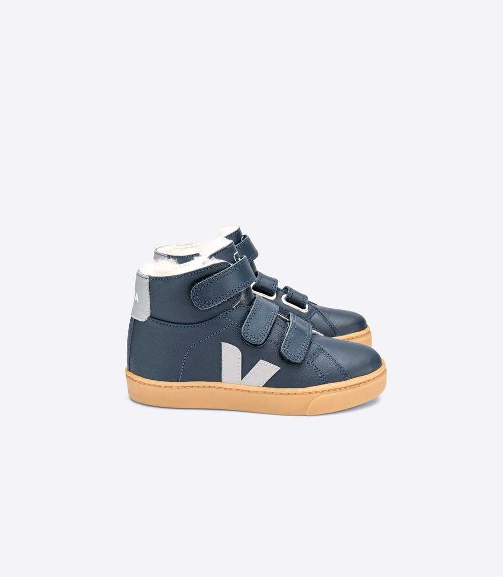 Veja Sneakers Barn - Esplar Mid Läder - Blå/Vita - 629875-EWT